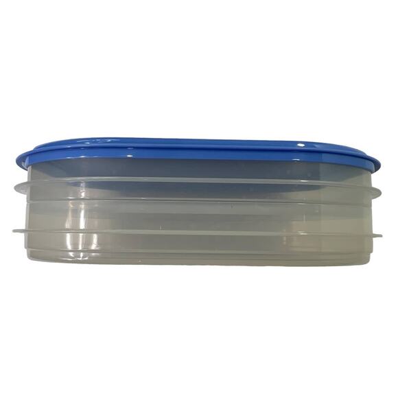 Tupperware Fridge Stackables  Cold Cuts Deli Meat Luncheon Container Blue Lid - Picture 3 of 16